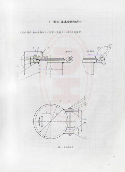 HG/T 21516 回转盖板式平焊法兰人孔