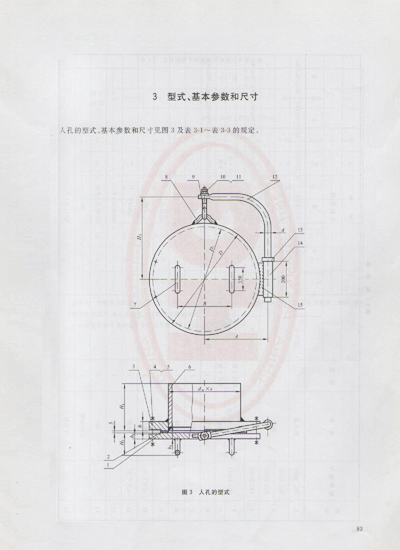 HG/T 21519 垂直吊盖板式平焊法兰人孔